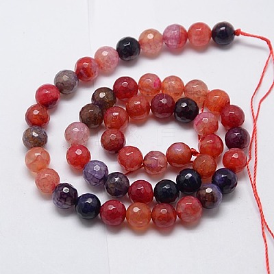 Natural Agate Round Beads Strand G-L084-8mm-12-1