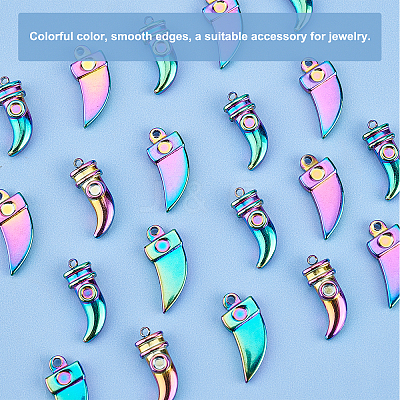 20Pcs 2 Style 201 Stainless Steel Pendants STAS-DC0010-29-1