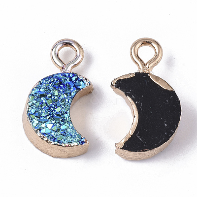 Druzy Resin Pendants RESI-S383-007-B01-1