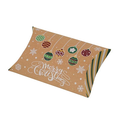 Christmas Theme Cardboard Candy Pillow Boxes CON-G017-02J-1