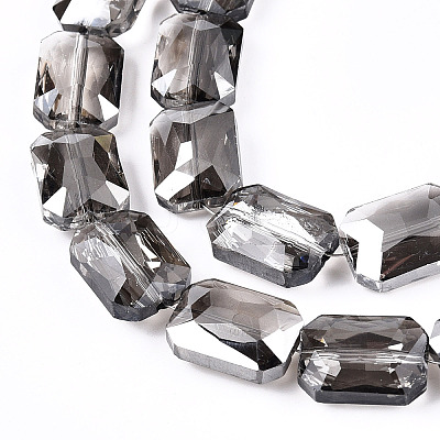 Electroplate Transparent Glass Beads Strands EGLA-WH0005-02B-06-1