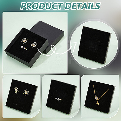 12Pcs Square Cardboard Necklace Box CBOX-NB0001-30-1