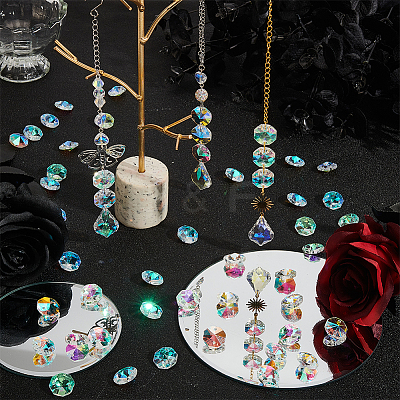 100Pcs Octagon Sew on Glass Rhinestone GLAA-SP0001-82A-01-1
