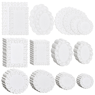 800Pcs 8 Styles Lace Paper Greaseproof Wrap Tissue AJEW-TW0001-14-1