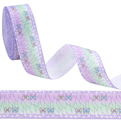 10 Yards Polyester Printed Grosgrain Ribbon OCOR-GF0002-36B-1