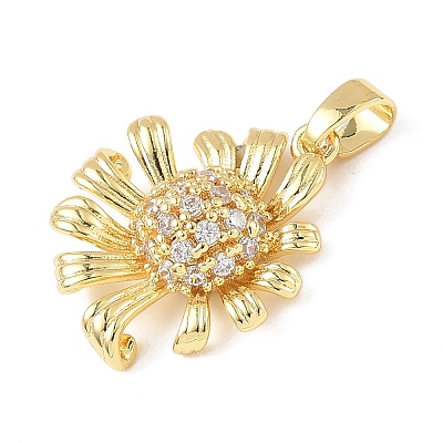 Brass Micro Pave Cubic Zirconia Pendants KK-D357-18G-1