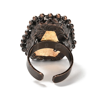 Natural Yellow Quartz Open Cuff Ring RJEW-M166-03R-C-1