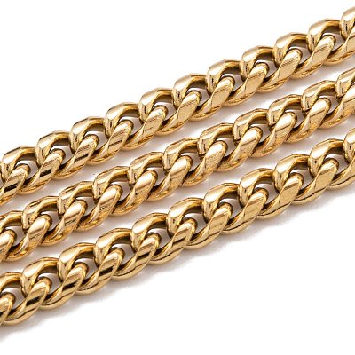 304 Stainless Steel Cuban Link Chain STAS-B019-02A-G-1