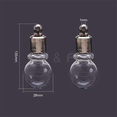Round Transparent Glass Wishing Pendants GLAA-PH0007-21P-1