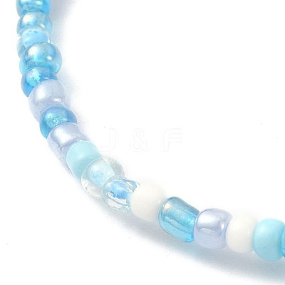 Non-magnetic Synthetic Hematite & Glass Seed Beaded Stretch Bracelet BJEW-JB09455-1