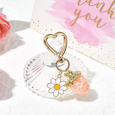 Acrylic Strawberry Pendant Decoration HJEW-SW00120-04-1