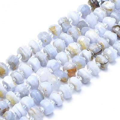 Natural Blue Lace Agate Beads Strands G-F715-032B-1