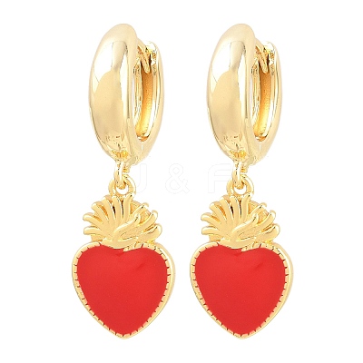 Valentine's Day Brass Hoop Earrings EJEW-Z164-11G-02-1