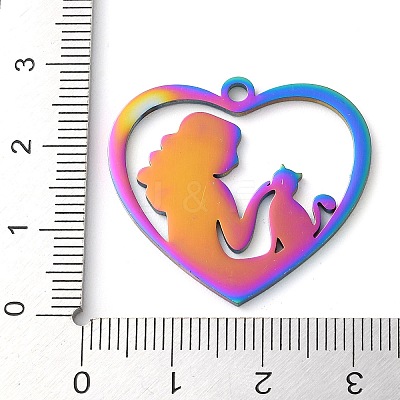 304 Stainless Steel Pendants STAS-R116-06RC-1