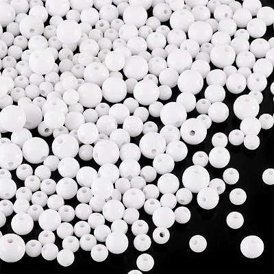 708Pcs 3 Styles Opaque Acrylic Beads MACR-TA0002-81-1
