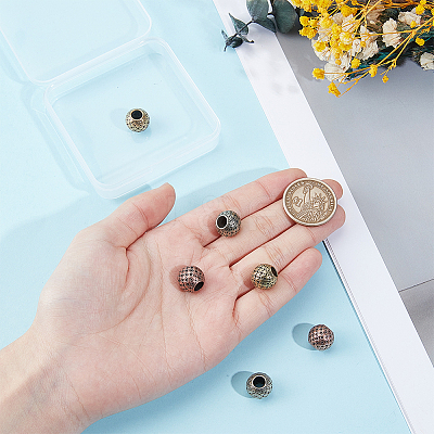 6Pcs 3 Colors Brass European Beads KK-ME0004-23-1