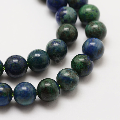 Natural Chrysocolla and Lapis Lazuli Beads Strands G-P281-03-6mm-1