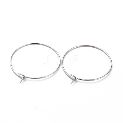 316 Surgical Stainless Steel Hoop Earring Findings STAS-J025-01C-P-1
