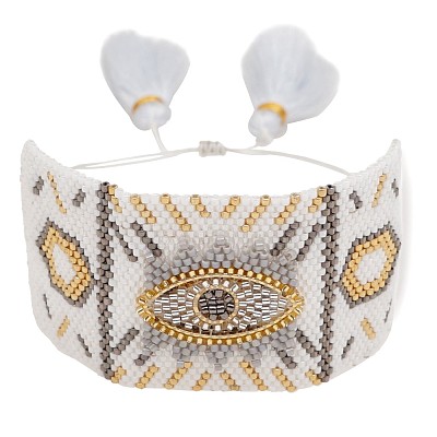 Friendship Eye Loom Pattern Seed Beads Bracelets for Women BJEW-Z013-15A-1