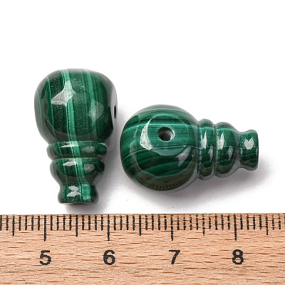 Natural Malachite 3 Hole Guru Beads G-D312-03-1
