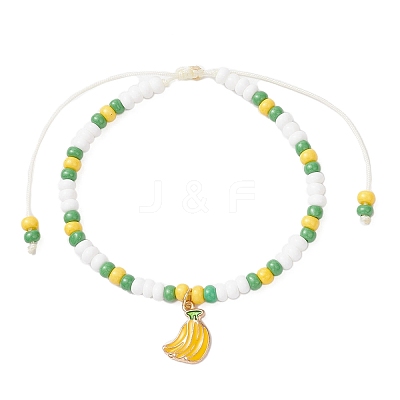 9Pcs Fruit Theme Alloy Enamel Charm Bracelets BJEW-MZ00206-02-1