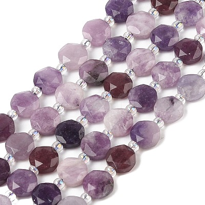 Natural Lilac Jade/Lepidolite Beads Strands G-N342-76B-1