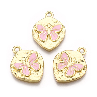 Rack Plating Alloy Enamel Pendants PALLOY-T077-209C-1