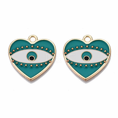 Rack Plating Alloy Enamel Pendants PALLOY-N172-061A-1
