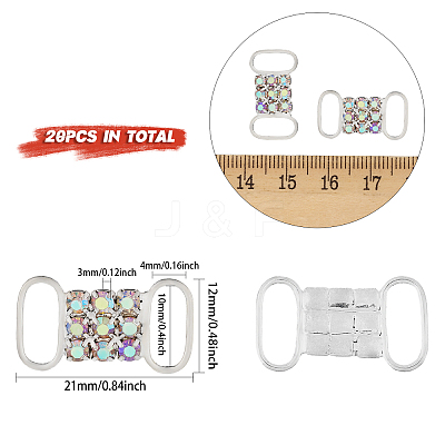 20Pcs Brass Rhinestone Buckles FIND-CA0008-35A-1