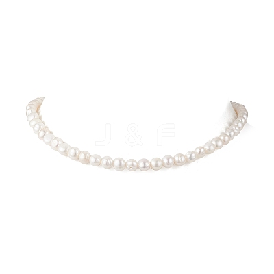 Natural Cultured Freshwater Pearl Two Sides Polished Beaded Necklaces for Women NJEW-JN05334-01-1