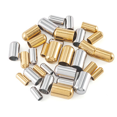 32Pcs 8 Styles 304 Stainless Steel Cord End STAS-TA0003-16-1