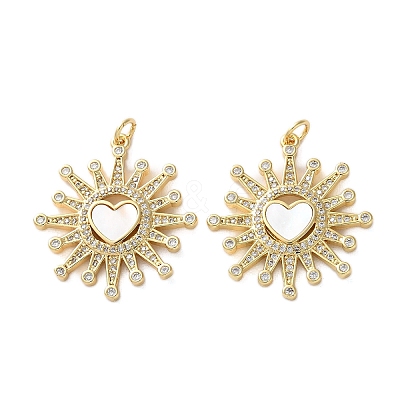 Brass Micro Pave Cubic Zirconia Pendants KK-U070-27G-1