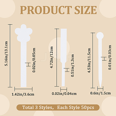 150Pcs 3 Styles Flower Round Perfume Paper Test Strips AJEW-CP0007-83-1