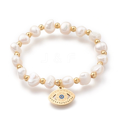 304 Stainless Steel Stretch Charm Bracelets BJEW-O181-08G-1-1