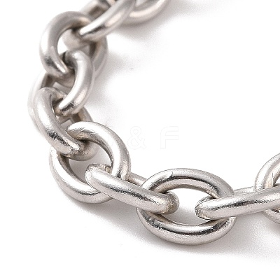 Non-Tarnish 304 Stainless Steel Cable Chain Bracelet for Men Women BJEW-E031-01P-02-1