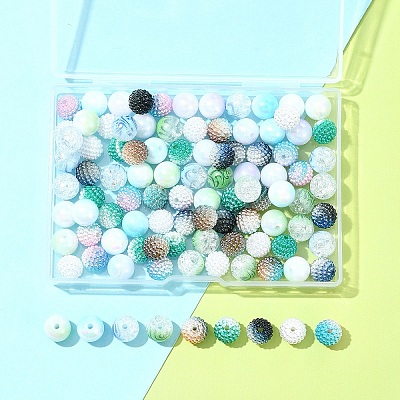 200Pcs 10 Styles Imitation Pearl & Opaque Acrylic Berry Beads OACR-FS0001-96A-1