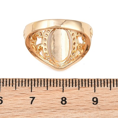 Brass Micro Pave Cubic Zirconia Finger Rings for Women CU-CBAA973-03G-1