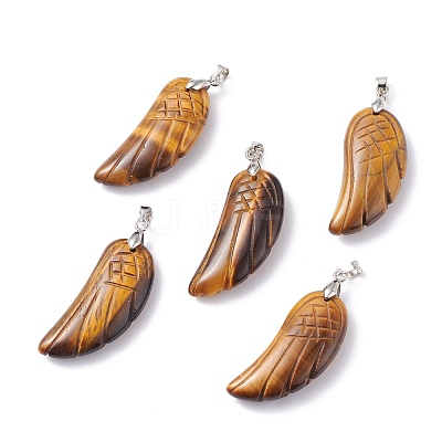 Natural Tiger Eye Pendants G-I314-01P-11-1
