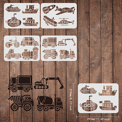 PET Hollow out Drawing Painting Stencils Sets for Kids Teen Boys Girls DIY-WH0172-442-1
