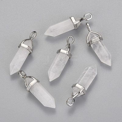 Natural Quartz Crystal Double Terminated Pointed Pendants X-G-F295-04G-1
