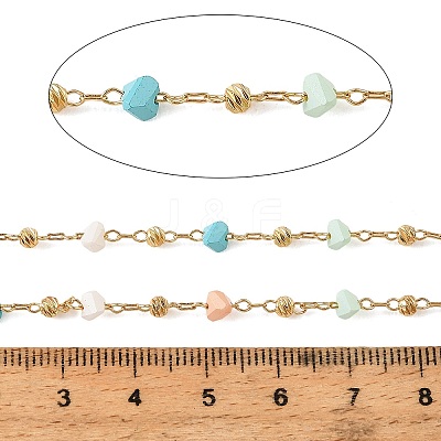 Handmade Brass Glass Beaded Chains GL-CBA1C06-12G-1