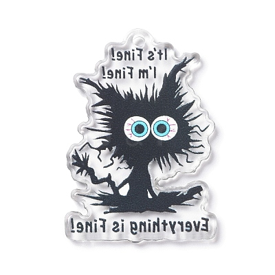 Halloween Printed Acrylic Pendants MACR-C016-07-1