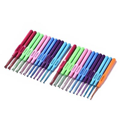 Plastic Handle Alloy Crochet Hooks Needles TOOL-R052-1