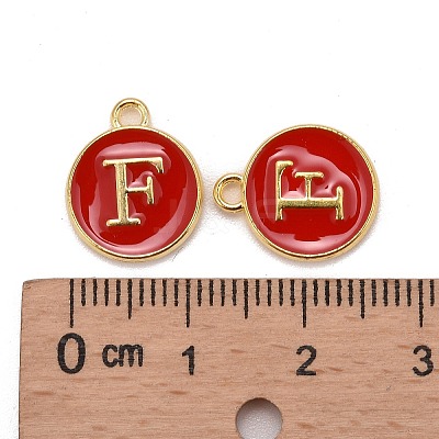 Golden Plated Alloy Enamel Charms ENAM-S118-03F-1