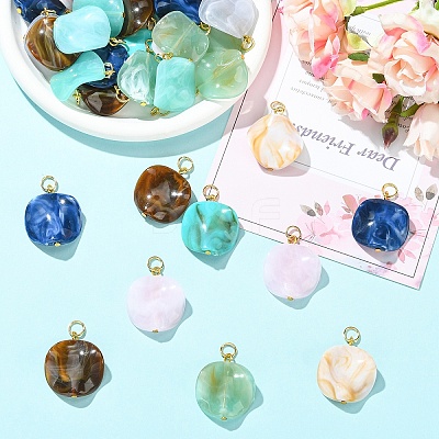 40Pcs 8 Styles Acrylic Pendants PALLOY-YW00204-1