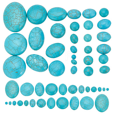 132Pcs 14 Styles Synthetic Turquoise Cabochons TURQ-AR0001-24-1
