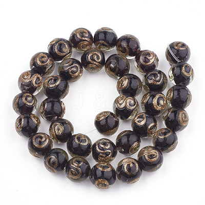 Handmade Gold Sand Lampwork Beads X-LAMP-T006-07A-1