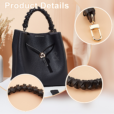 PU Imitation Leather Braided Bag Handles and Purse Drawstring FIND-WR0009-13-1