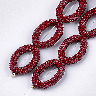 Handmade Polymer Clay Rhinestone Bead Frames RB-S058-02J-1
