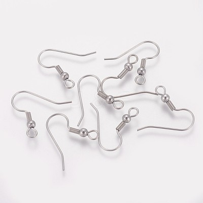 Tarnish Resistant 316 Surgical Stainless Steel Earring Hooks X-STAS-I090-03P-1